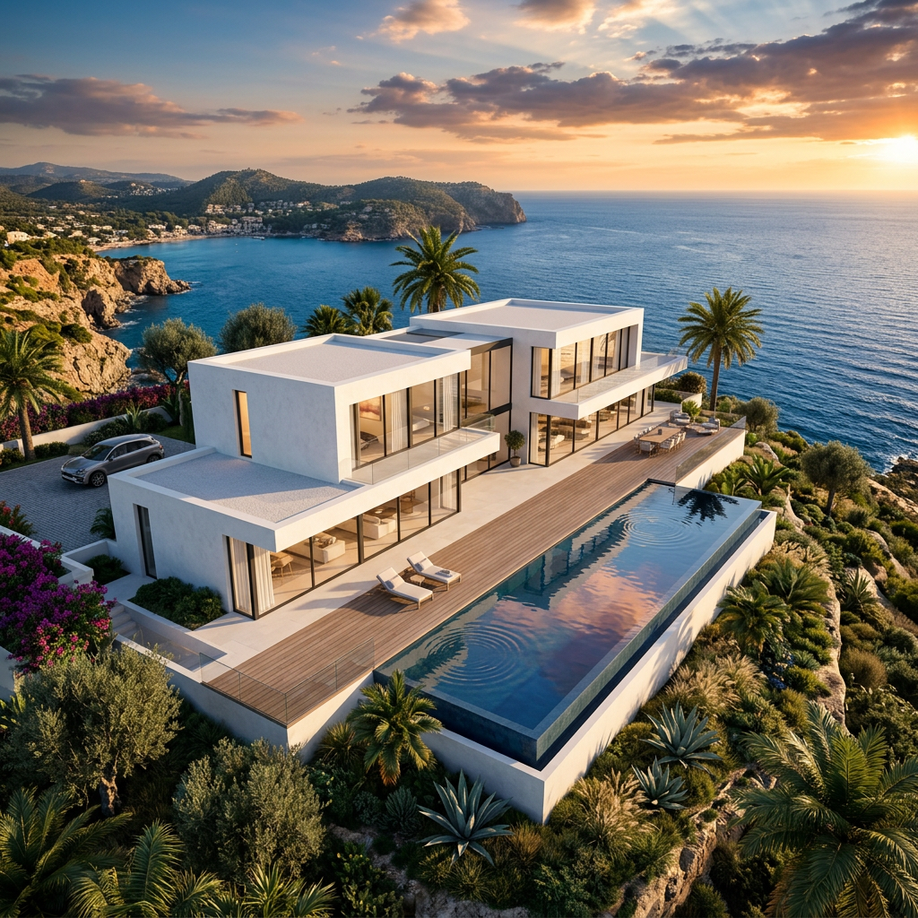 Modern villa — sketch to render
